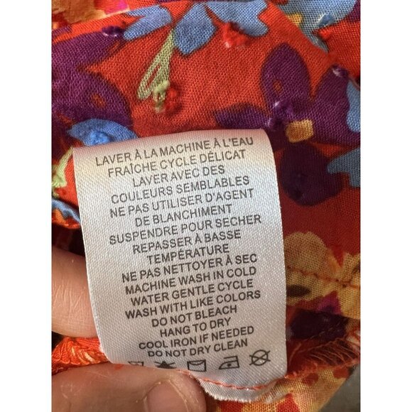 RACHEL Rachel Roy Women’s Pull Over Blouse Red Orange Floral Print Medium - Picture 8 of 8